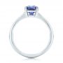  Platinum Custom Blue Sapphire And Diamond Engagement Ring - Front View -  100923 - Thumbnail