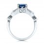  Platinum Custom Blue Sapphire And Diamond Engagement Ring - Front View -  101164 - Thumbnail
