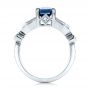 Platinum Custom Blue Sapphire And Diamond Engagement Ring - Front View -  101164 - Thumbnail