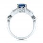 14k White Gold 14k White Gold Custom Blue Sapphire And Diamond Engagement Ring - Front View -  101164 - Thumbnail