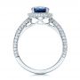 18k White Gold Custom Blue Sapphire And Diamond Engagement Ring - Front View -  102049 - Thumbnail