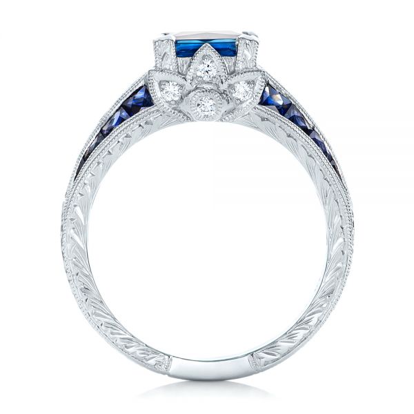 Custom Blue Sapphire And Diamond Engagement Ring #102163 - Seattle ...