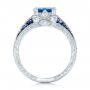Custom Blue Sapphire And Diamond Engagement Ring - Front View -  102163 - Thumbnail