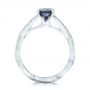 14k White Gold Custom Blue Sapphire And Diamond Engagement Ring - Front View -  102309 - Thumbnail