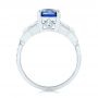  Platinum Platinum Custom Blue Sapphire And Diamond Engagement Ring - Front View -  102783 - Thumbnail