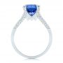 14k White Gold Custom Blue Sapphire And Diamond Engagement Ring - Front View -  102790 - Thumbnail