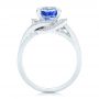 14k White Gold 14k White Gold Custom Blue Sapphire And Diamond Engagement Ring - Front View -  102841 - Thumbnail