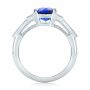 Platinum Custom Blue Sapphire And Diamond Engagement Ring - Front View -  102870 - Thumbnail