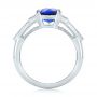 14k White Gold 14k White Gold Custom Blue Sapphire And Diamond Engagement Ring - Front View -  102870 - Thumbnail