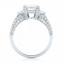 18k White Gold 18k White Gold Custom Blue Sapphire And Diamond Engagement Ring - Front View -  102888 - Thumbnail