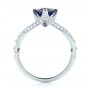 Platinum Custom Blue Sapphire And Diamond Engagement Ring - Front View -  103411 - Thumbnail
