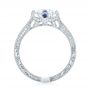  Platinum Custom Blue Sapphire And Diamond Engagement Ring - Front View -  103448 - Thumbnail