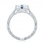  Platinum Custom Blue Sapphire And Diamond Engagement Ring - Front View -  103448 - Thumbnail