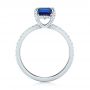 14k White Gold Custom Blue Sapphire And Diamond Engagement Ring - Front View -  103509 - Thumbnail