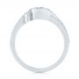 18k White Gold 18k White Gold Custom Blue Sapphire And Diamond Engagement Ring - Front View -  104025 - Thumbnail