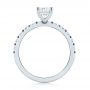 14k White Gold Custom Blue Sapphire And Diamond Engagement Ring - Front View -  104207 - Thumbnail