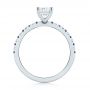14k White Gold Custom Blue Sapphire And Diamond Engagement Ring - Front View -  104207 - Thumbnail