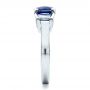  Platinum Custom Blue Sapphire And Diamond Engagement Ring - Side View -  100034 - Thumbnail