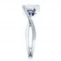  Platinum Custom Blue Sapphire And Diamond Engagement Ring - Side View -  100056 - Thumbnail