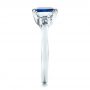 18k White Gold 18k White Gold Custom Blue Sapphire And Diamond Engagement Ring - Side View -  100855 - Thumbnail