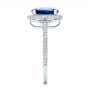 14k White Gold 14k White Gold Custom Blue Sapphire And Diamond Engagement Ring - Side View -  102049 - Thumbnail