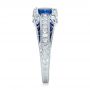 Custom Blue Sapphire And Diamond Engagement Ring - Side View -  102163 - Thumbnail