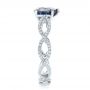 14k White Gold Custom Blue Sapphire And Diamond Engagement Ring - Side View -  102309 - Thumbnail