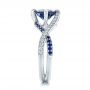 18k White Gold 18k White Gold Custom Blue Sapphire And Diamond Engagement Ring - Side View -  102312 - Thumbnail