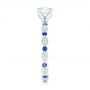 14k White Gold Custom Blue Sapphire And Diamond Engagement Ring - Side View -  102520 - Thumbnail