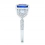 14k White Gold 14k White Gold Custom Blue Sapphire And Diamond Engagement Ring - Side View -  102783 - Thumbnail