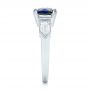  Platinum Custom Blue Sapphire And Diamond Engagement Ring - Side View -  102870 - Thumbnail