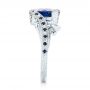  Platinum Platinum Custom Blue Sapphire And Diamond Engagement Ring - Side View -  103000 - Thumbnail