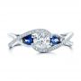  Platinum Platinum Custom Blue Sapphire And Diamond Engagement Ring - Top View -  102251 - Thumbnail