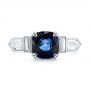  Platinum Custom Blue Sapphire And Diamond Engagement Ring - Top View -  102870 - Thumbnail