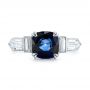 14k White Gold 14k White Gold Custom Blue Sapphire And Diamond Engagement Ring - Top View -  102870 - Thumbnail