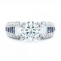  Platinum Platinum Custom Blue Sapphire And Diamond Engagement Ring - Top View -  102888 - Thumbnail