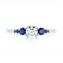  Platinum Platinum Custom Blue Sapphire And Diamond Engagement Ring - Top View -  103015 - Thumbnail