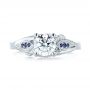 14k White Gold 14k White Gold Custom Blue Sapphire And Diamond Engagement Ring - Top View -  103409 - Thumbnail