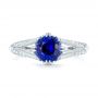  Platinum Custom Blue Sapphire And Diamond Engagement Ring - Top View -  103411 - Thumbnail