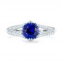 14k White Gold 14k White Gold Custom Blue Sapphire And Diamond Engagement Ring - Top View -  103411 - Thumbnail