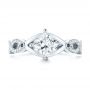 14k White Gold 14k White Gold Custom Blue Sapphire And Diamond Engagement Ring - Top View -  103420 - Thumbnail