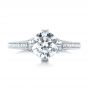  Platinum Custom Blue Sapphire And Diamond Engagement Ring - Top View -  103448 - Thumbnail