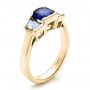 18k Yellow Gold 18k Yellow Gold Custom Blue Sapphire And Diamond Engagement Ring - Three-Quarter View -  100034 - Thumbnail
