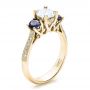 14k Yellow Gold 14k Yellow Gold Custom Blue Sapphire And Diamond Engagement Ring - Three-Quarter View -  100116 - Thumbnail