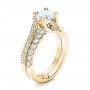 18k Yellow Gold 18k Yellow Gold Custom Blue Sapphire And Diamond Engagement Ring - Three-Quarter View -  102070 - Thumbnail