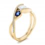 18k Yellow Gold 18k Yellow Gold Custom Blue Sapphire And Diamond Engagement Ring - Three-Quarter View -  102251 - Thumbnail