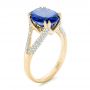 14k Yellow Gold 14k Yellow Gold Custom Blue Sapphire And Diamond Engagement Ring - Three-Quarter View -  102790 - Thumbnail