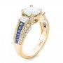 18k Yellow Gold 18k Yellow Gold Custom Blue Sapphire And Diamond Engagement Ring - Three-Quarter View -  102888 - Thumbnail