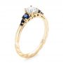 14k Yellow Gold 14k Yellow Gold Custom Blue Sapphire And Diamond Engagement Ring - Three-Quarter View -  103015 - Thumbnail