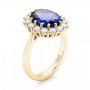 18k Yellow Gold 18k Yellow Gold Custom Blue Sapphire And Diamond Engagement Ring - Three-Quarter View -  103055 - Thumbnail